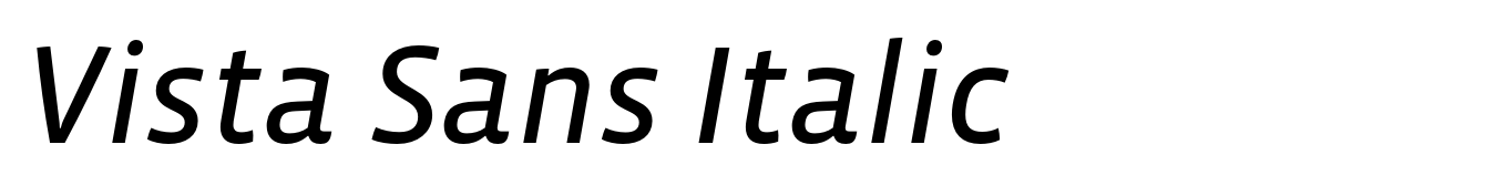 Vista Sans Italic
